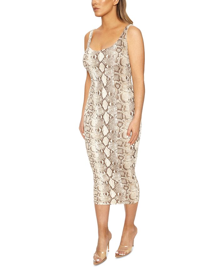 Naked Wardrobe The NW Hourglass Printed Midi Dress & Reviews - Dresses - Juniors - Macy's