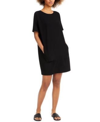 eileen fisher long black dress