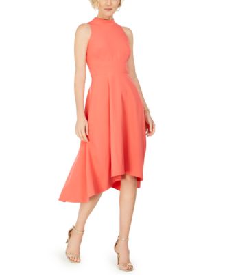 macy's red high low dress