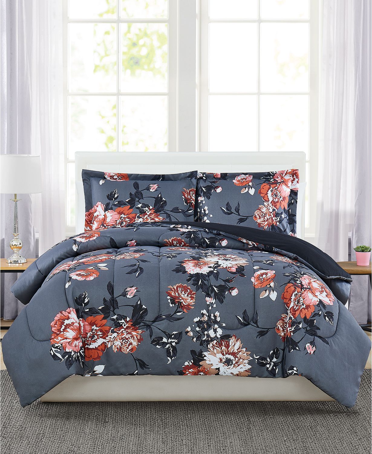 (69% OFF Deal) Manilla Floral King 3-Pc. Comforter Set $24.99