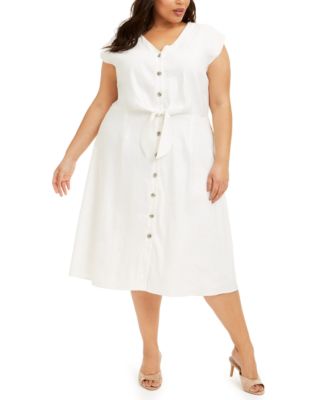 calvin klein plus size white dress