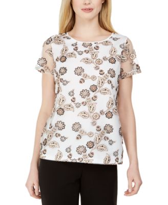 macy's calvin klein petite tops