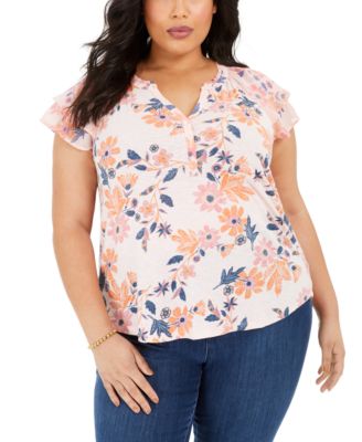 macys flutter sleeve top