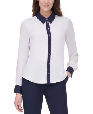 macy's women's button down shirts