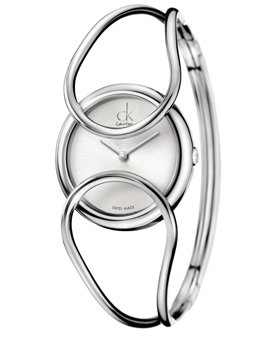 Calvin Klein Watch, Womens Swiss Inclined Stainless Steel Bangle Bracelet 30mm K4C2M116   Watches   Jewelry & Watches