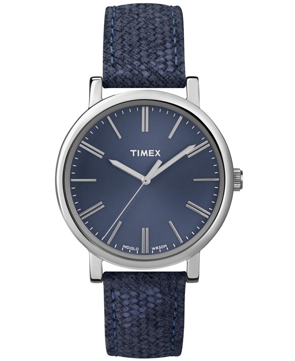 Timex Watch, Womens Premium Originals Classic Navy Woven Leather Strap 38mm T2P171AB   Watches   Jewelry & Watches