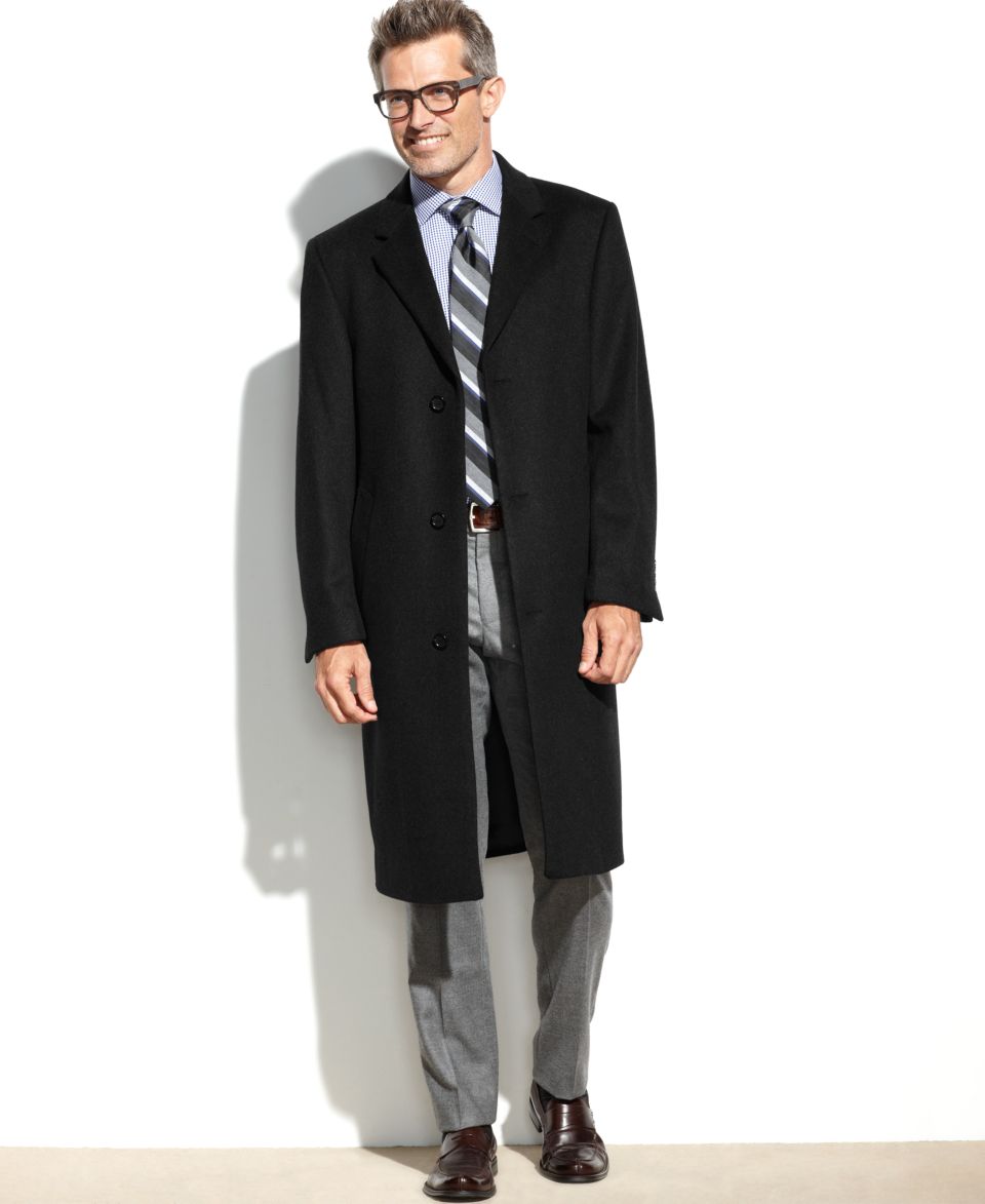 Kenneth Cole Reaction Coat, Raburn Wool Blend Overcoat Slim Fit   Coats & Jackets   Men
