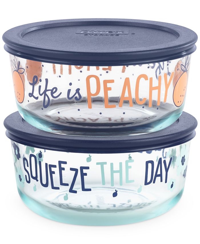 Pyrex Decorated 4-Pc. Squeeze The Day Food Storage Container Set & Reviews - Bakeware - Kitchen
