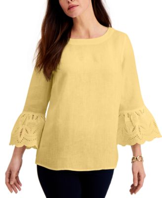 macys yellow tops