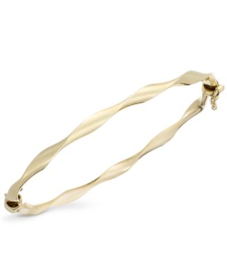 Macy's 10k Gold Bracelet, Twist Bangle 