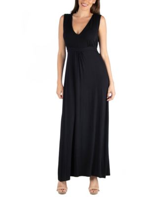 v neck sleeveless maxi dress