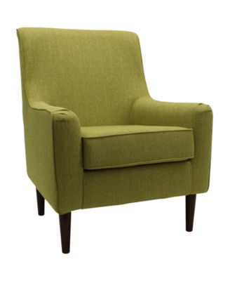 Кресло для отдыха Foxhill Trading Laura середины века с подлокотниками зеленого цвета