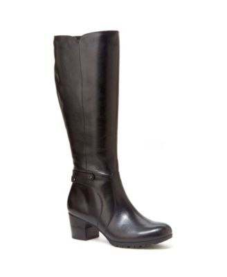 black leather wide fit boots