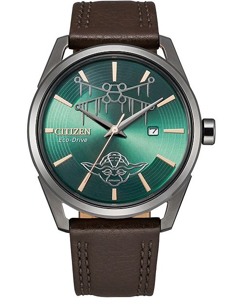 Citizen Citizen Eco Drive Men S Star Wars Dagobah Black Leather Strap Watch 42mm A Limited Edition Reviews Watches Jewelry Watches Macy S