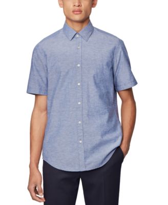 hugo boss dark blue shirt