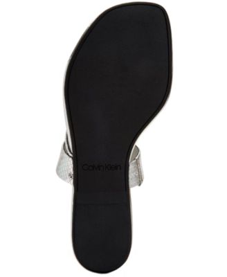 calvin klein women's saurin flat sandals