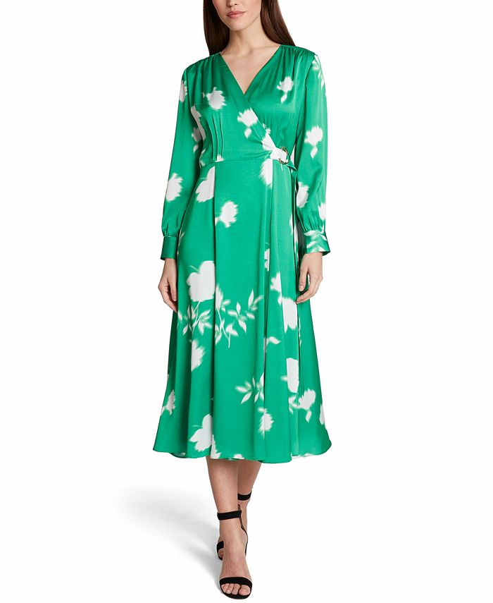 Tahari ASL LongSleeve Midi FauxWrap Dress & Reviews Dresses Women