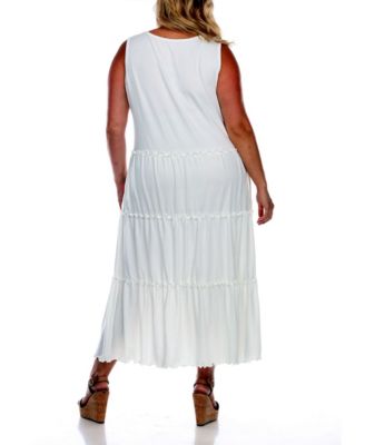 white midi dress plus size