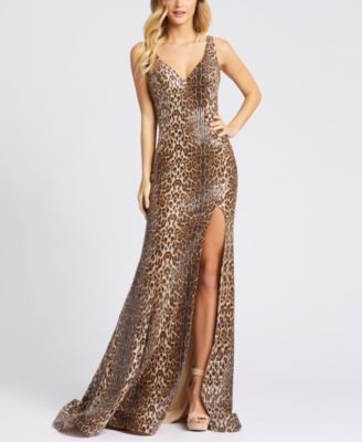 leopard formal gown