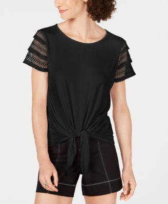 macy's black lace top