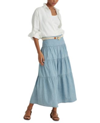 denim peasant skirt