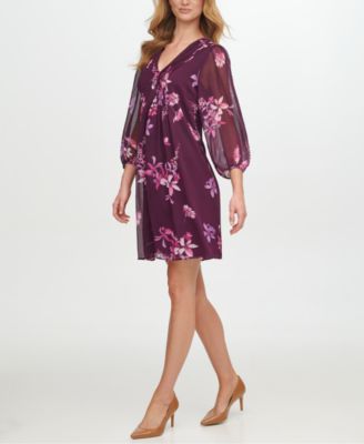calvin klein purple velvet dress