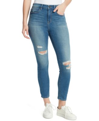 distressed skinny ankle jeans