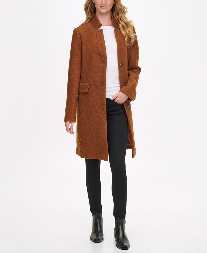 Dkny single breasted walker coat discount