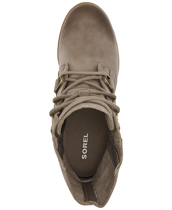 sorel women's joan of arctic lug sole wedge zip booties