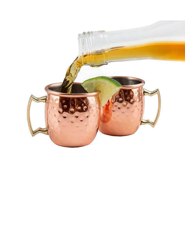 Thirstystone Set of 4 Hammered Copper Moscow Mule Mug Shot Glasses