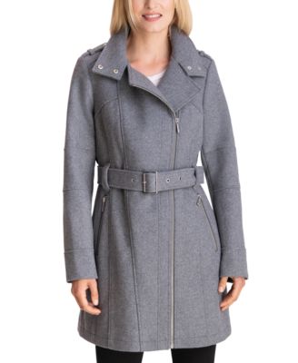 macys michael kors asymmetrical belted coat