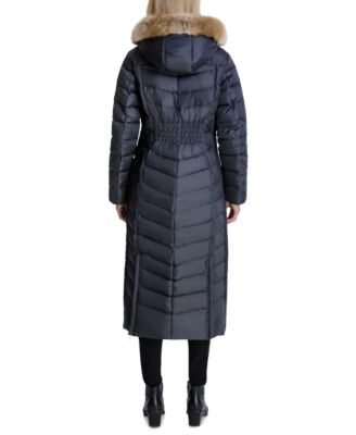 michael michael kors hooded maxi puffer coat