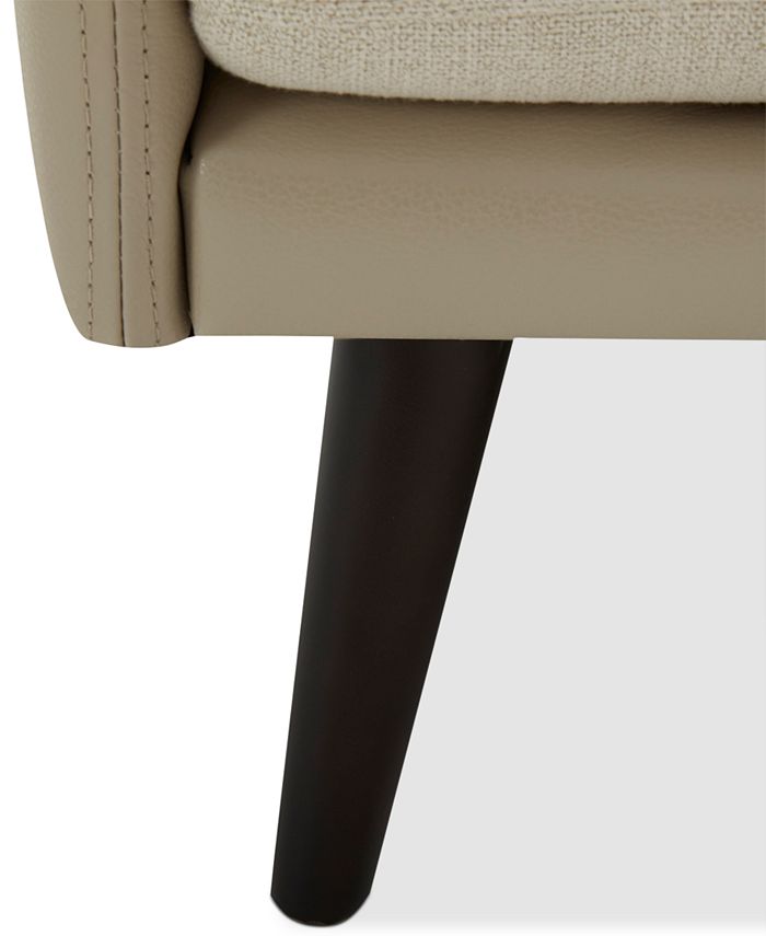 Furniture Marleese 2Pc. Fabric and Leather Sofa with Chaise, Created