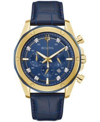 bulova watch blue and gold