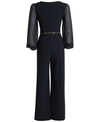 macy's black and white jumpsuit