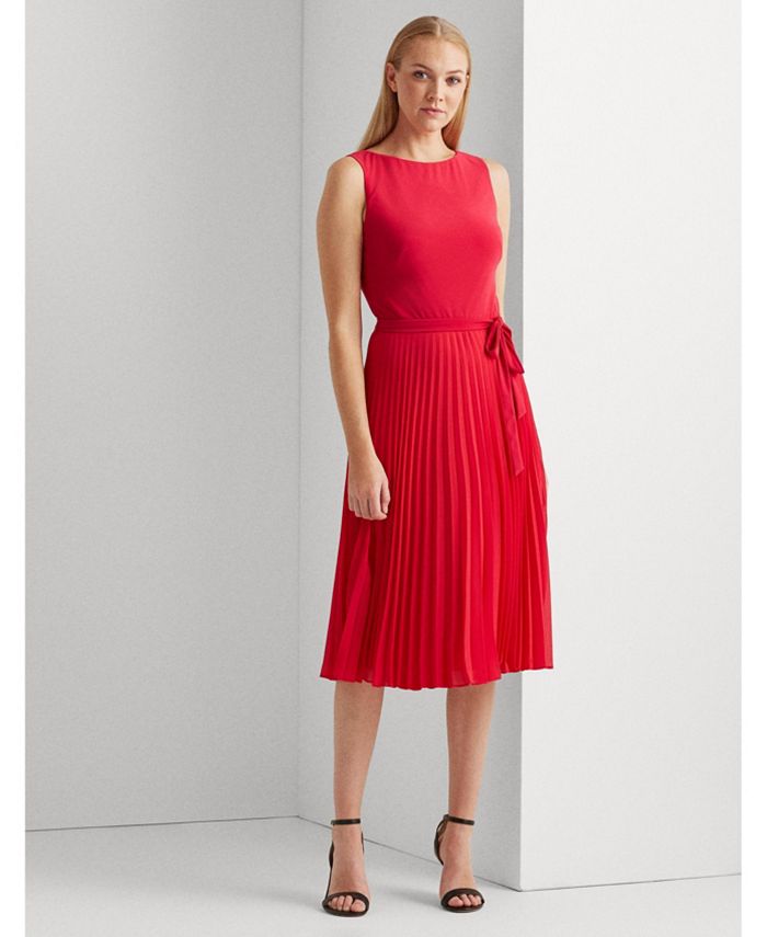 ralph lauren pleated georgette dress