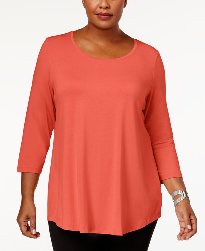 JM Collection Plus Size Scoopneck Top, Created for Macy's & Reviews ...