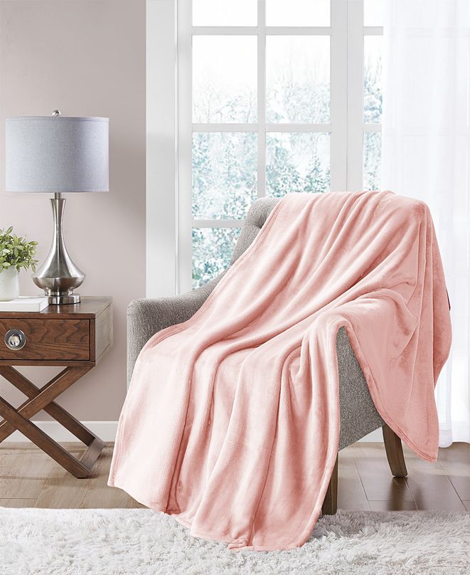 Charter Club Cozy Plush 50" x 70" Throw, Created for Macy's & Reviews Blankets & Throws Bed