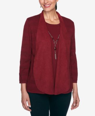 women's plus size red cardigan