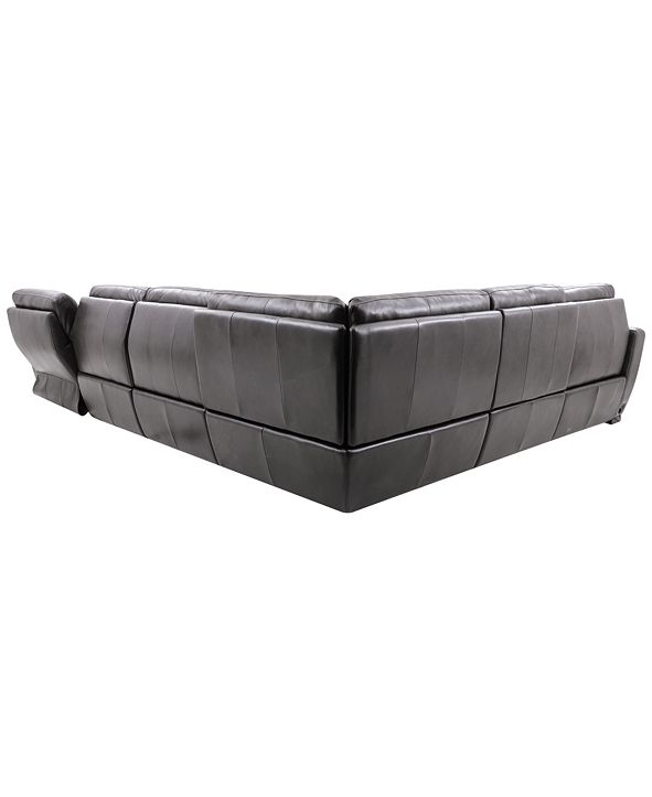 Furniture Gabrine 6-Pc. Leather Sectional with 3 Power Headrests and ...