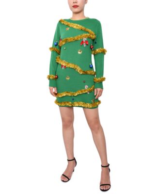 christmas tree sweater dress