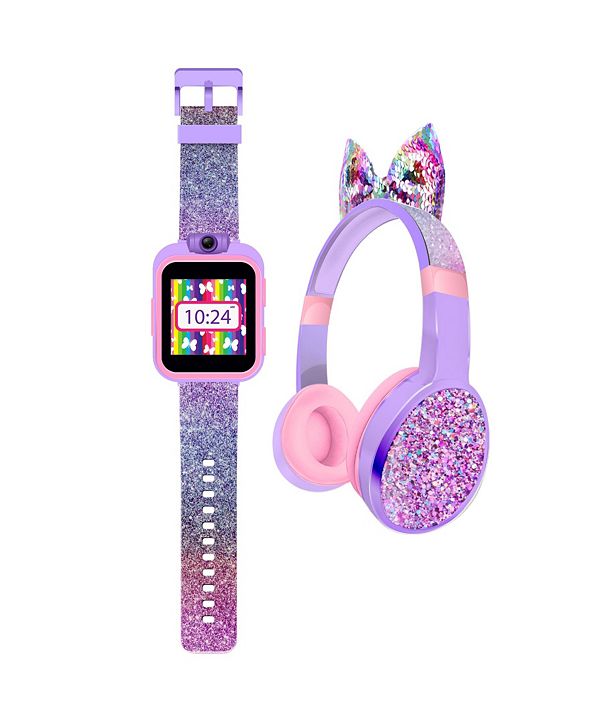 iTouch Kid's Playzoom Purple Glitter Tpu Strap Smart Watch with Headphones Set 41mm & Reviews 