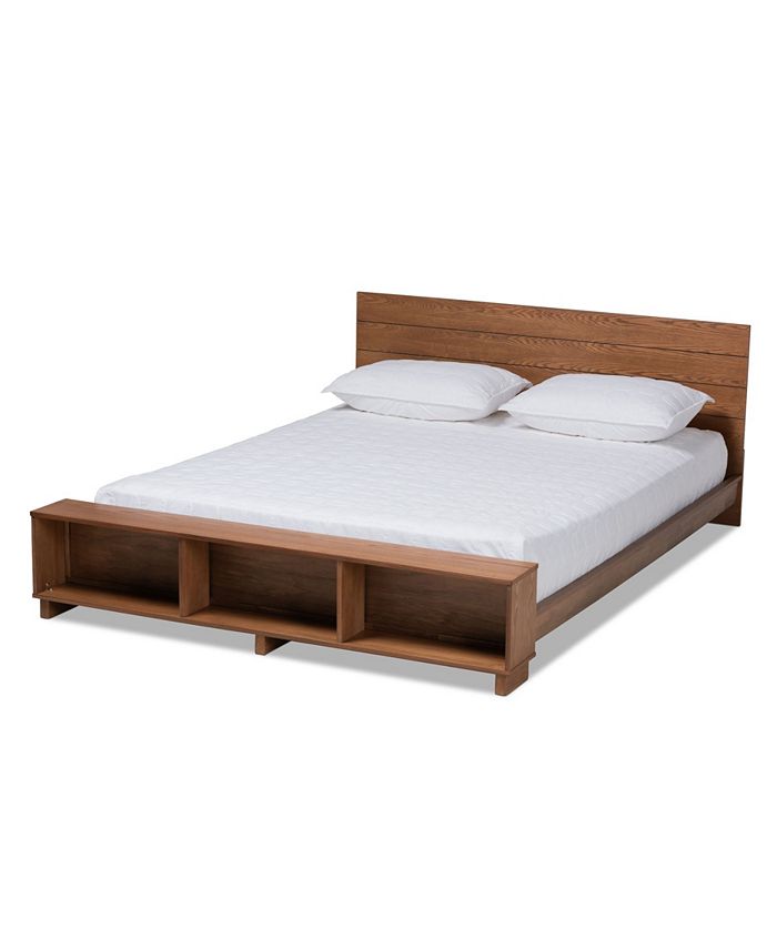 Baxton Studio Regina Modern Queen Size Platform Storage Bed With Built In Shelves Reviews Furniture Macy S