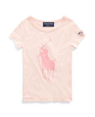 white polo with pink horse