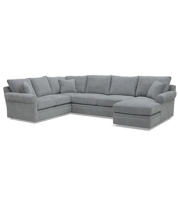 Furniture Zaniel 138" 3PC Fabric Sectional with Chaise, Created for