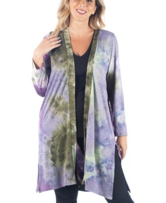 plus size tie dye cardigan