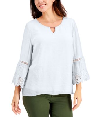 macys bell sleeve tops