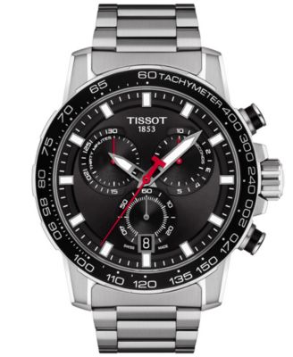 Мужские швейцарские часы Tissot с хронографом Supersport на браслете из нержавеющей стали диаметром 45,5 мм