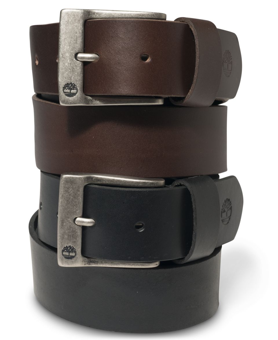 Timberland Harness Leather with Double Edge Stitch Belt   Wallets & Accessories   Men