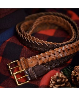 polo braided leather belt